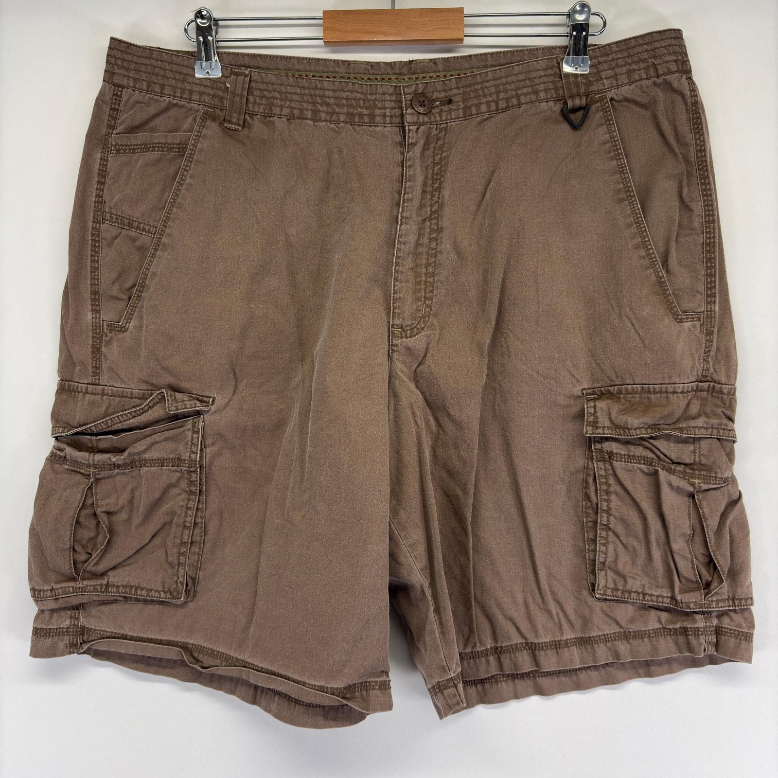 古着 コロンビア Columbia ショートパンツ カーゴ ワンポイントロゴ  ジップ ハーフパンツ サイドポケット w38  ブラウン メンズ