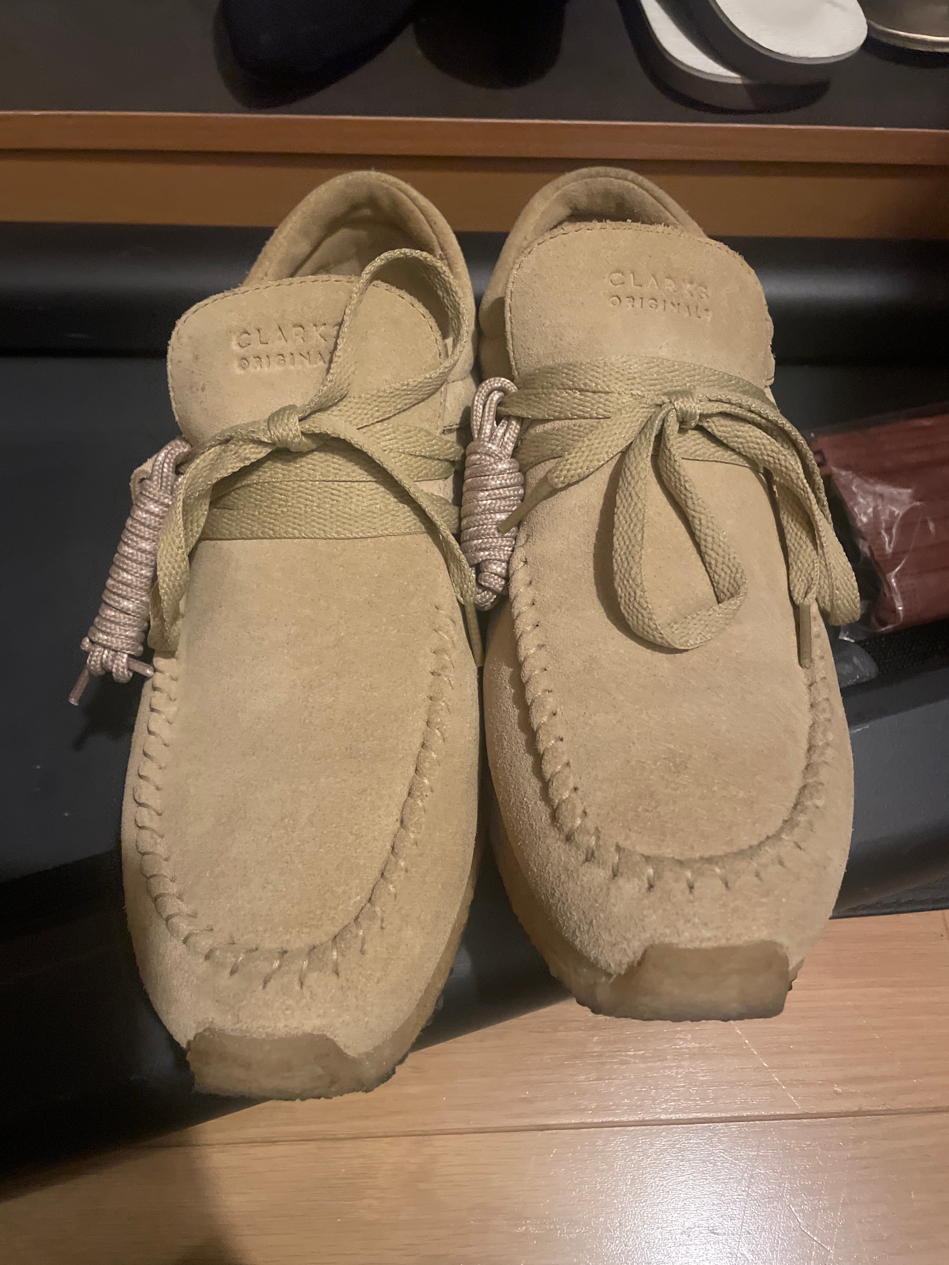 clarks クラークス ワラビー wallabee suede ベージュ beige ronnie fieg for clarks maycliffe