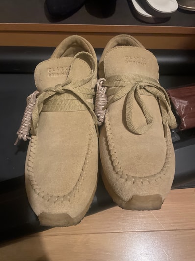 clarks クラークス ワラビー wallabee suede ベージュ beige ronnie fieg for clarks maycliffe