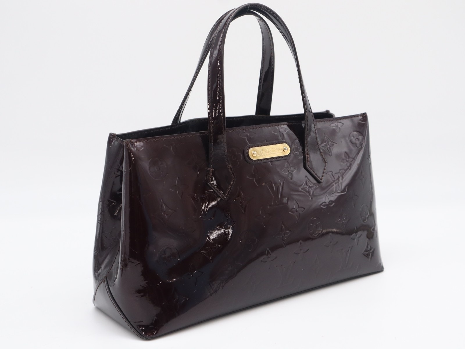 LOUIS VUITTON ルイ・ヴィトン モノグラム ヴェルニ ウィルシャーPM アマラント M93641 ハンドバッグ ワインレッド コーティングキャンバス レザー レディース