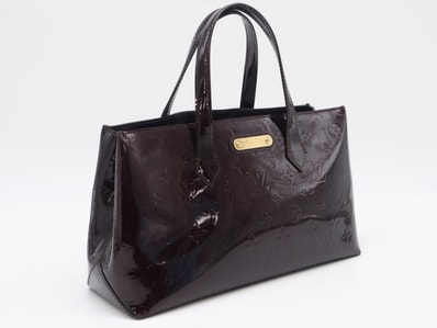 LOUIS VUITTON ルイ・ヴィトン モノグラム ヴェルニ ウィルシャーPM アマラント M93641 ハンドバッグ ワインレッド コーティングキャンバス レザー レディース