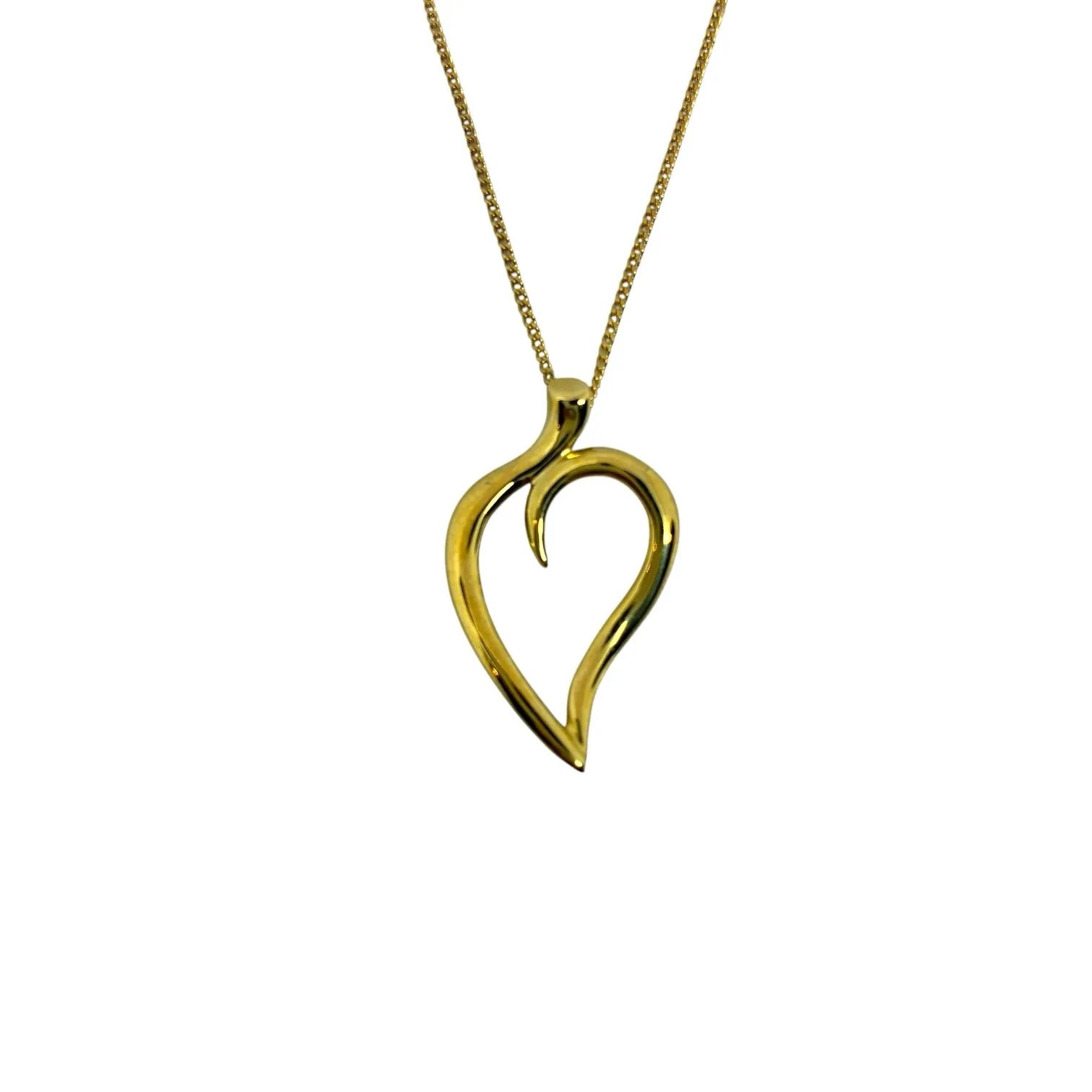 TIFFANY&Co. ティファニー リーフハート ネックレス K18イエローゴールド 750刻印 レディース【中古】