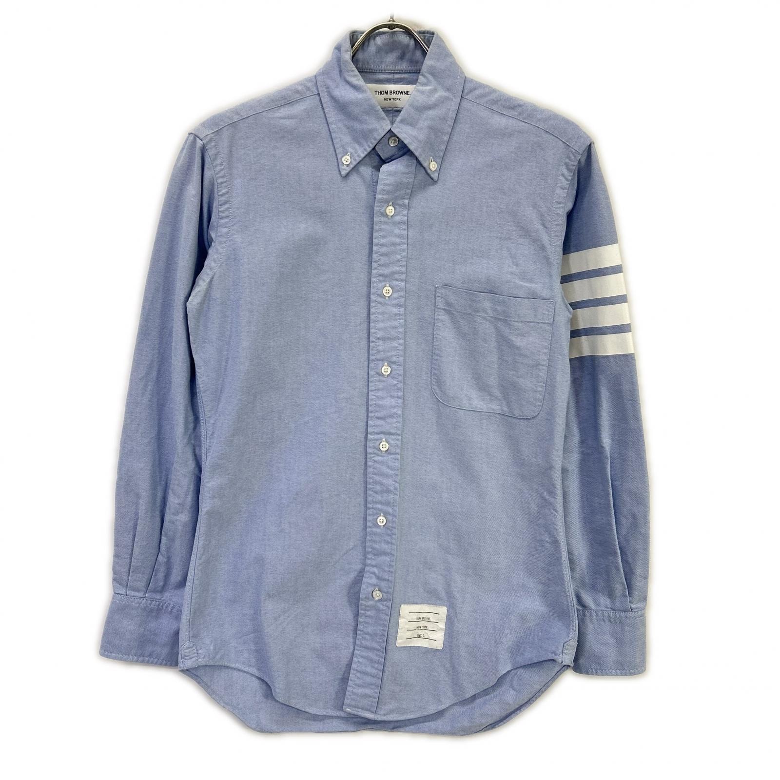 トムブラウン ブルー 4BAR BDシャツ