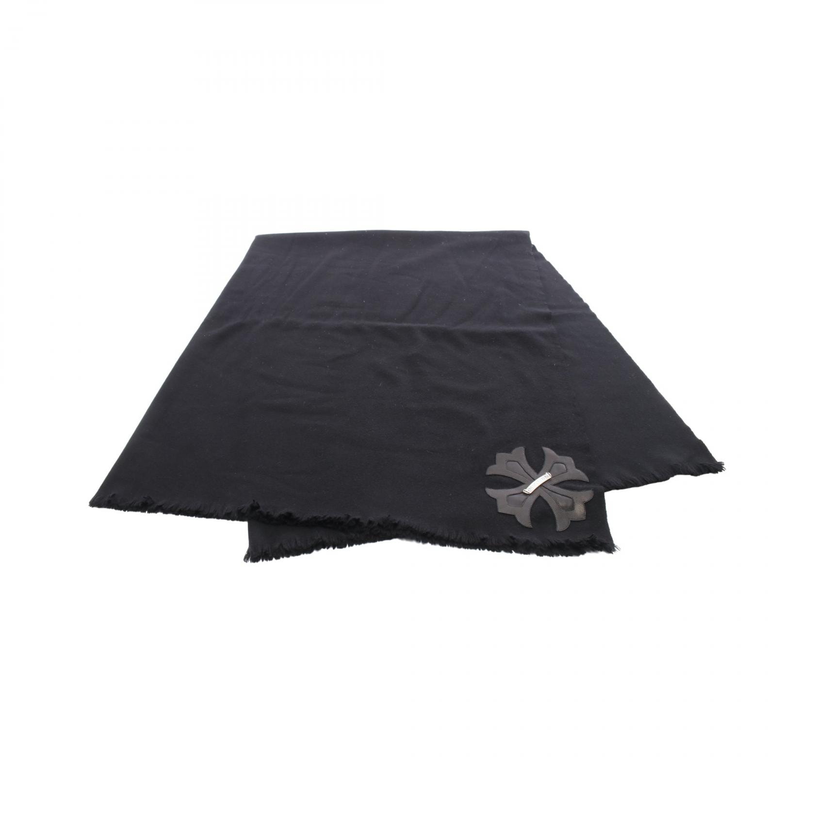 クロムハーツ CHROME HEARTS WHO'S SLEEPING NXT TO ME CHクロス パッチ アクセサリー レザー カシミヤ メンズ レディース ブラック系 レシート 【中古】