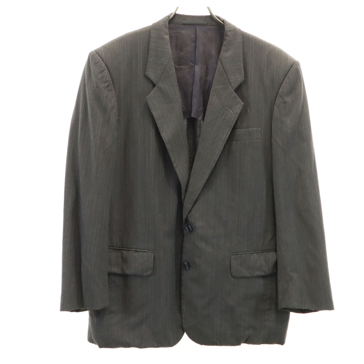 COMME des GARCONS HOMME コムデギャルソンオム 80s 1989年 日本製 オールド ストライプ柄 テーラードジャケット S グレー