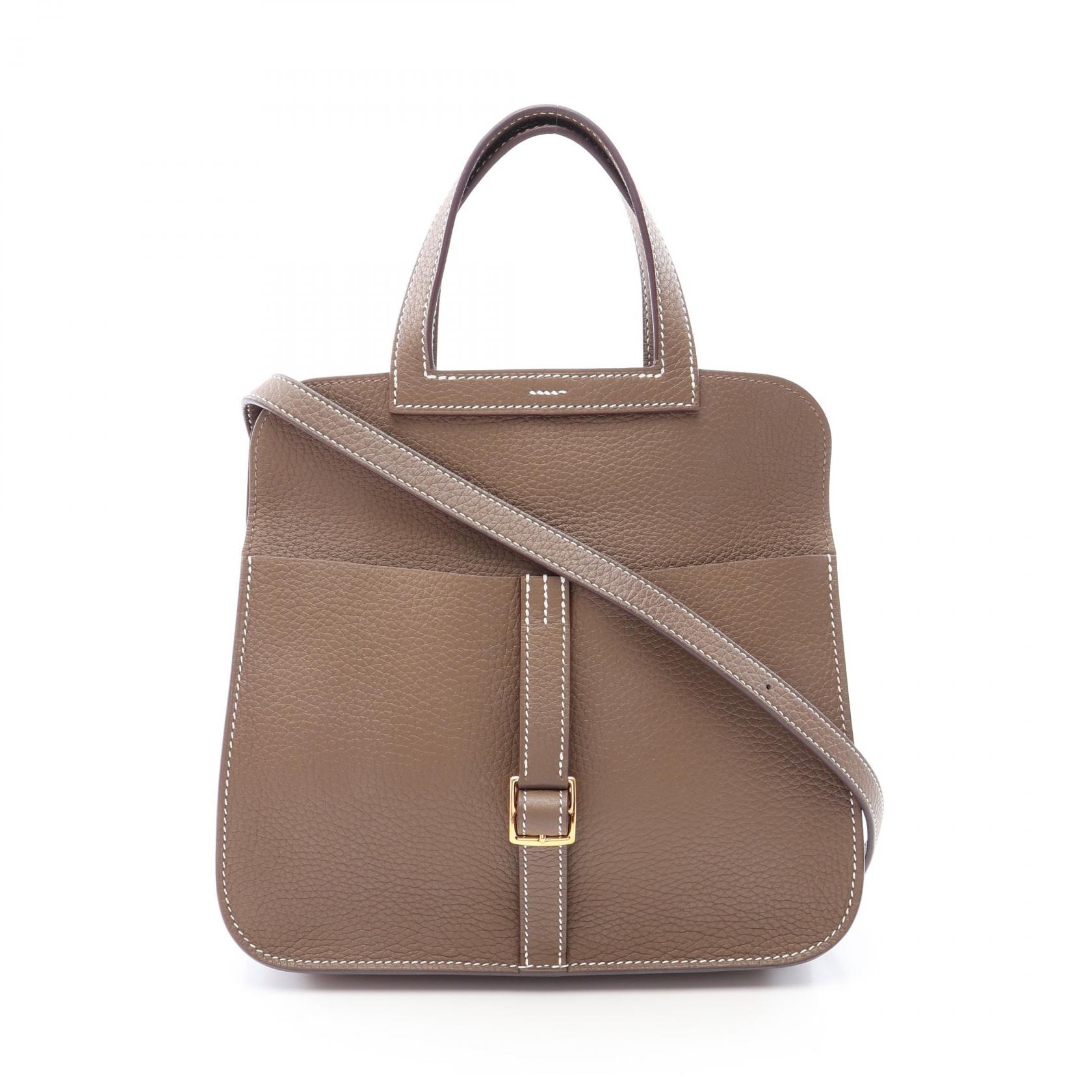 エルメス HERMES アルザン25 2WAY ハンドバッグ バッグ レザー トリヨンクレマンス トリヨンクレマンス エトゥープ Y刻印(2020年製造) レディース グレー系 【中古】