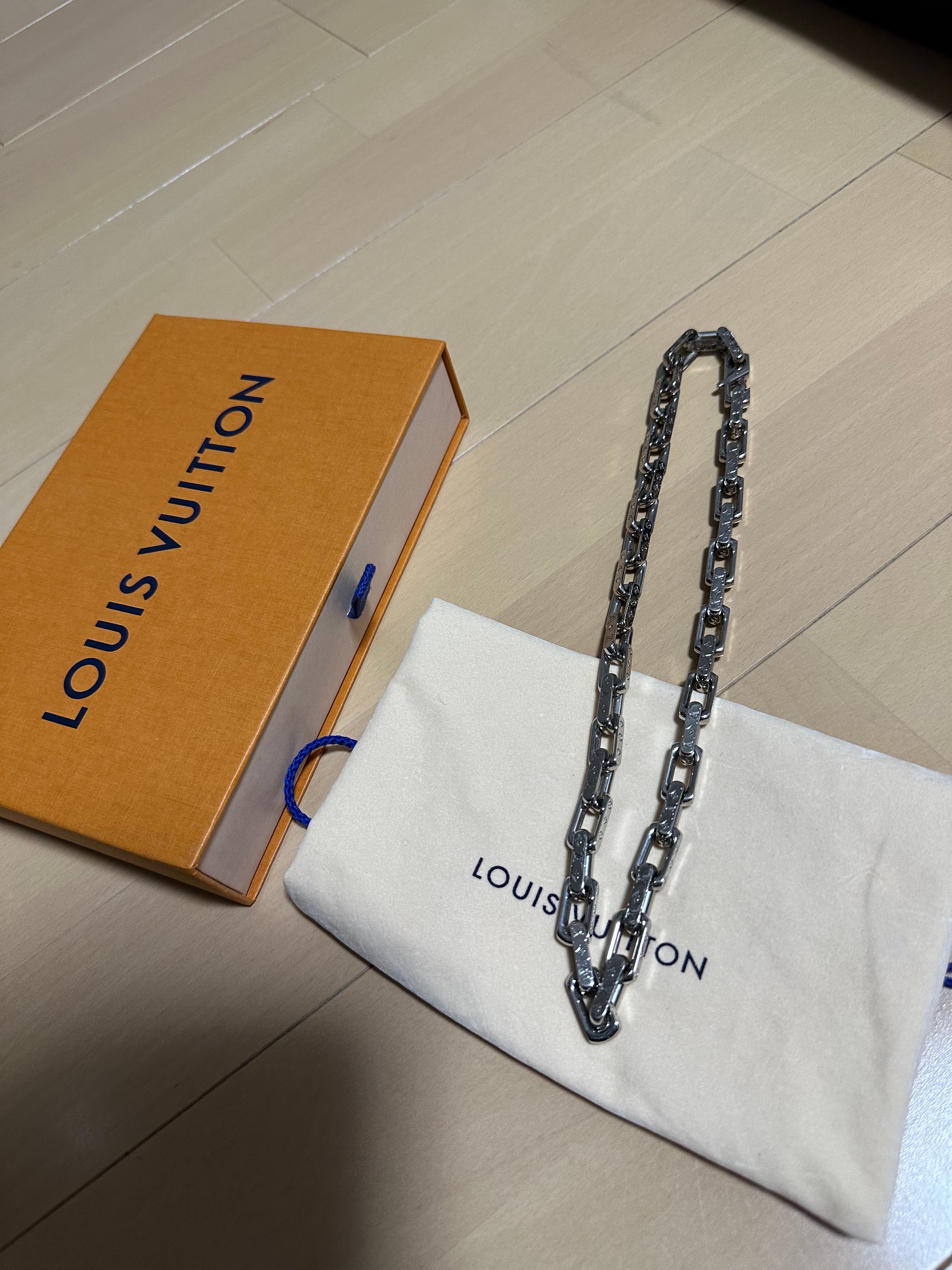 Louis Vuitton Monogram Chain Necklace "Silver"