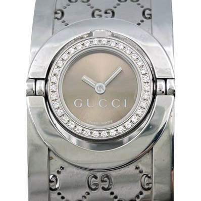 GUCCI グッチ 112 トワールコレクション ダイヤベゼル バングルウォッチ クォーツ レディース 腕時計 C1441