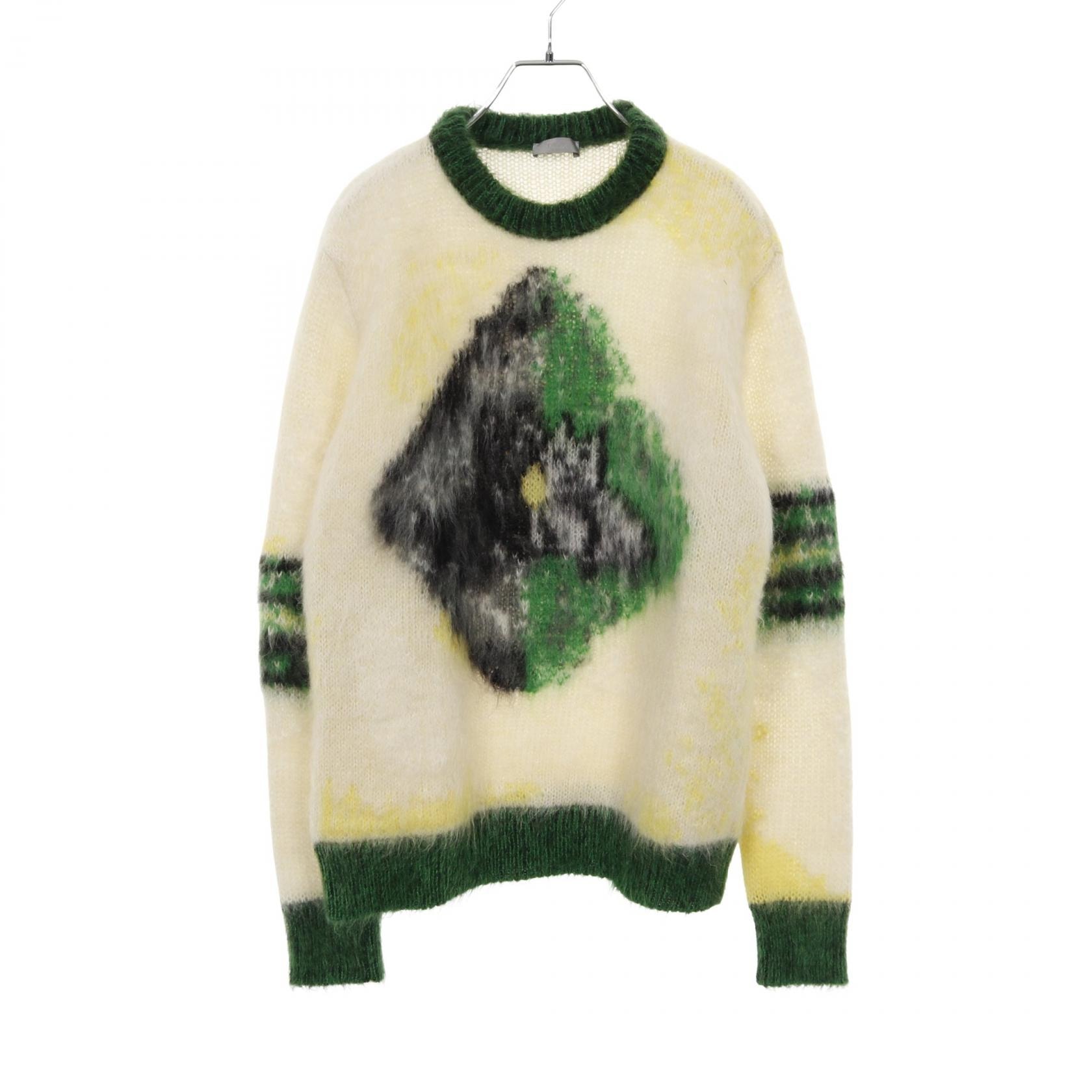 ディオール Dior DIOR × Peter Doig ニット 衣料品 トップス ウール モヘヤ / ナイロン メンズ アイボリー系 / グリーン系 / イエロー系 - 【中古】