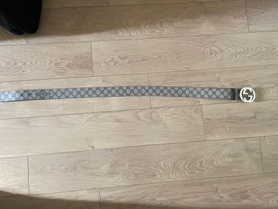 GUCCI GG Supreme Belt With G Buckle "Beige/Ebony"