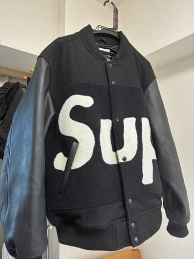 Supreme Big Logo Chenille Varsity Jacket "Black"