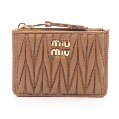 ミュウ ミュウ Miu Miu MATELASSE'MIU マテラッセ コインケース カードケース アクセサリー レザー レディース ブラウン系 5MC093AFPPF098L 【新品】