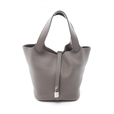 エルメス HERMES ピコタンロックMM エタン ハンドバッグ バッグ レザー トリヨンクレマンス エタン C刻印(2018年製造) レディース グレー系 【中古】