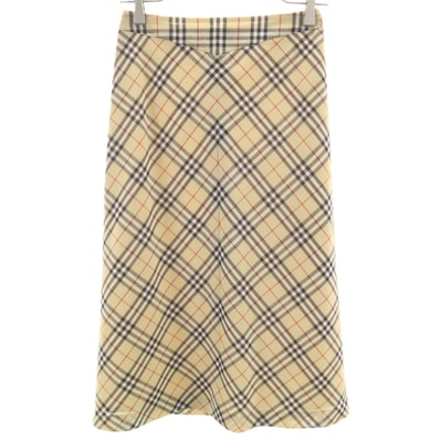 BURBERRY LONDON BLUE LABEL バーバリー ロンドン ブルーレーベル ノバチェック 膝丈スカート 36 ベージュ 三陽商会