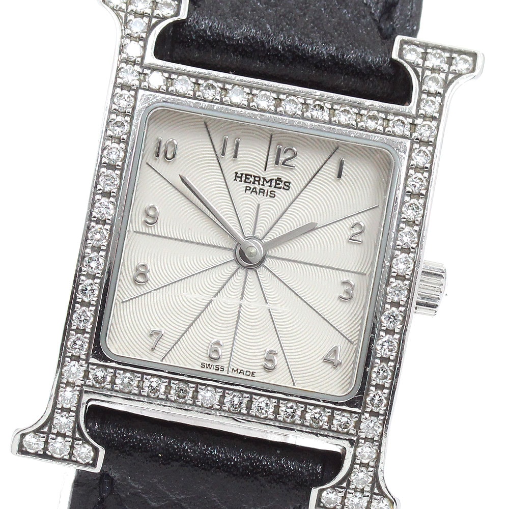 ★保 エルメス Hウォッチ ダイヤベゼル HH1.230 レディース 【中古】