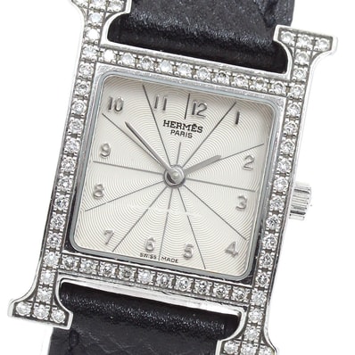 ★保 エルメス Hウォッチ ダイヤベゼル HH1.230 レディース 【中古】