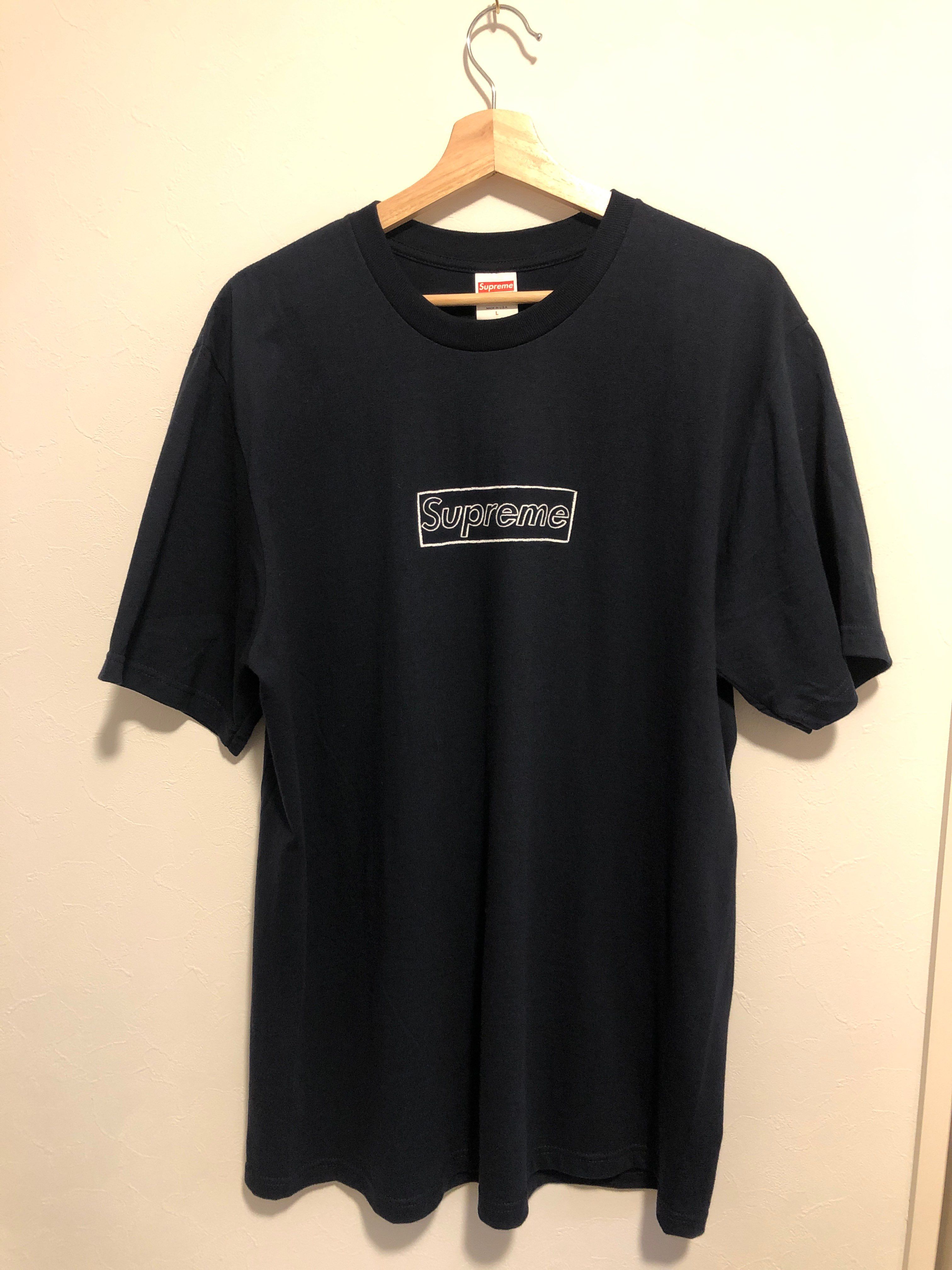 Supreme KAWS Chalk Logo Tee "Navy"