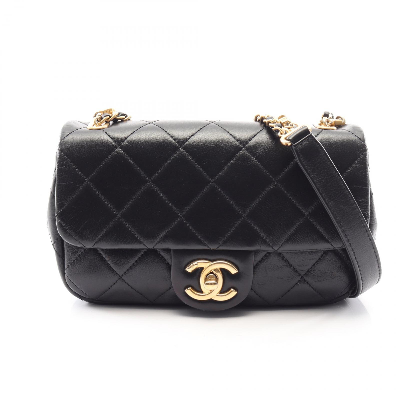 シャネル CHANEL マトラッセ ショルダーバッグ バッグ ラムスキン(羊革) レディース ブラック系 【中古】