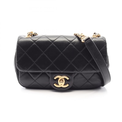 シャネル CHANEL マトラッセ ショルダーバッグ バッグ ラムスキン(羊革) レディース ブラック系 【中古】