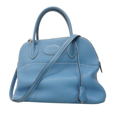【6ea0458】エルメス ハンドバッグ ボリード31 トリヨンクレマンス ブルージーン シルバー金具 □H刻印 2wayバッグ【中古】レディース