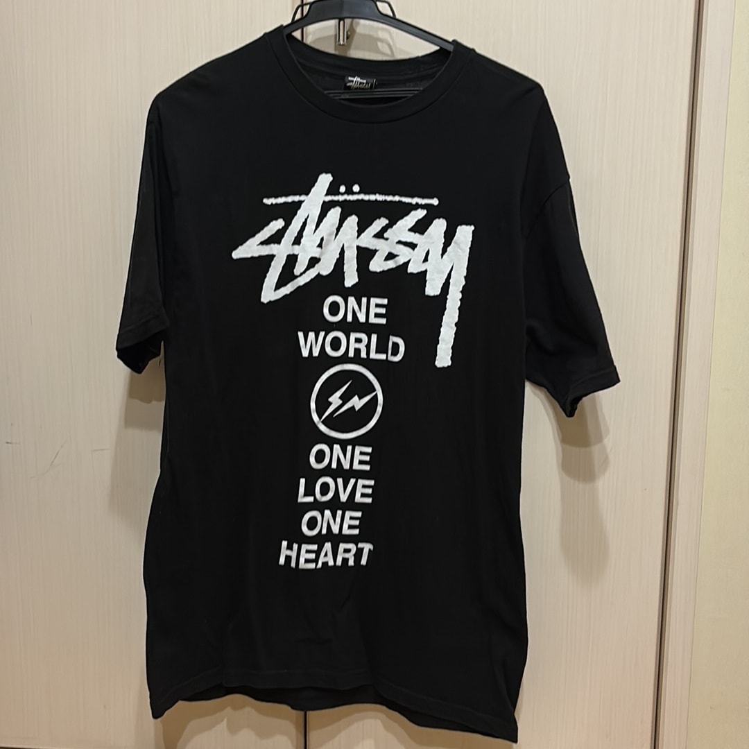 Stussy x Fragment Design One World One Heart Tee "Black"