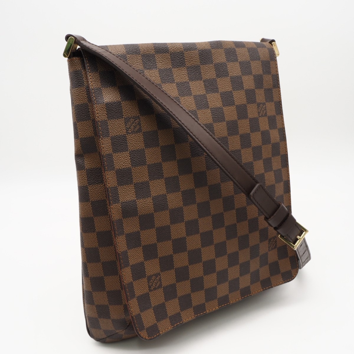LOUIS VUITTON ルイ・ヴィトン ダミエ ミュゼット N51302 ショルダーバッグ ブラウン コーティングキャンバス レザー メンズ