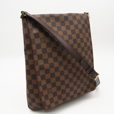 LOUIS VUITTON ルイ・ヴィトン ダミエ ミュゼット N51302 ショルダーバッグ ブラウン コーティングキャンバス レザー メンズ