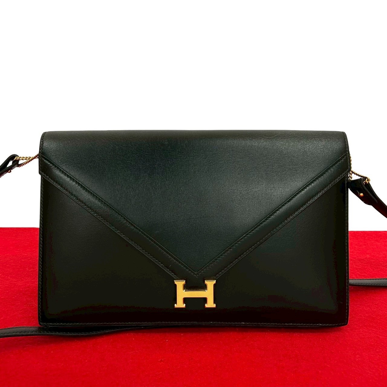 HERMES エルメス リディ レザー ショルダーバッグ ブラック
 g97-4