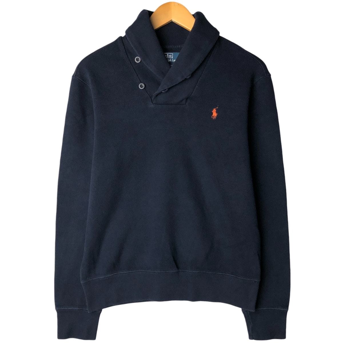 古着 ラルフローレン Ralph Lauren POLO by Ralph Lauren ショールカラー ワンポイントロゴスウェットシャツ トレーナー メンズM相当/eaa605228