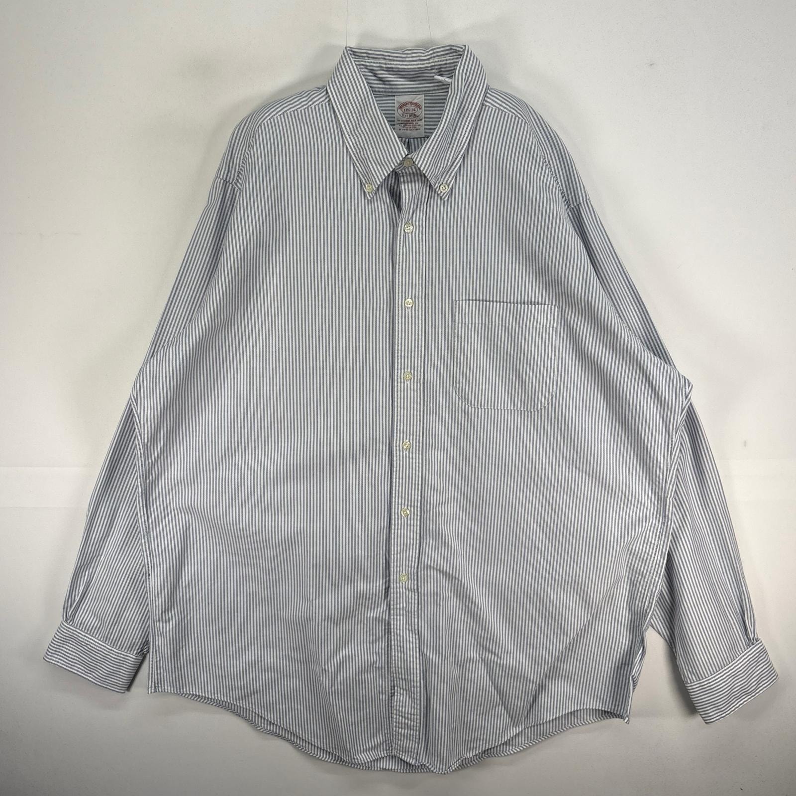 古着 ブルックスブラザーズ Brooks Brothers 長袖シャツ USA製 TRADITIONAL FIT ボタンダウン XL  ブルー系 ストライプ メンズ