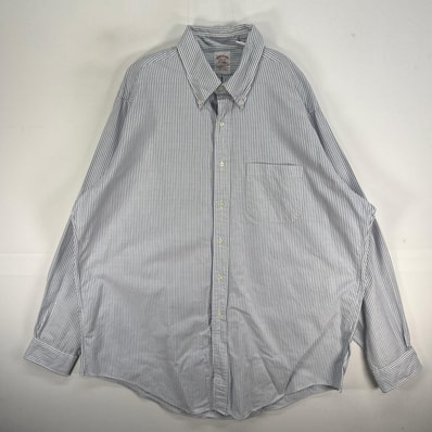 古着 ブルックスブラザーズ Brooks Brothers 長袖シャツ USA製 TRADITIONAL FIT ボタンダウン XL ブルー系 ストライプ メンズ