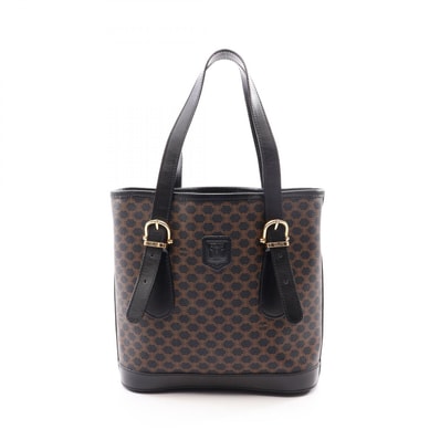 セリーヌ CELINE マカダム トートバッグ バッグ レザー レザー レディース ブラック系 / ブラウン系 【中古】