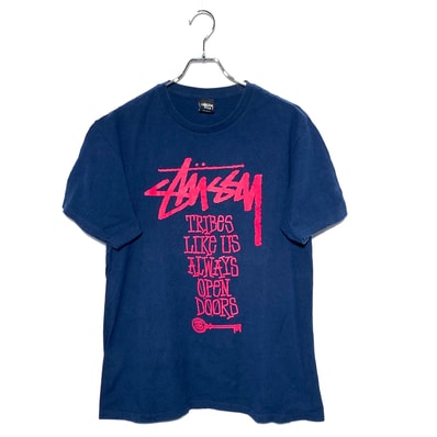 STUSSY TRIBES LIKE US ALWAYS OPEN DOOR TEE NAVY