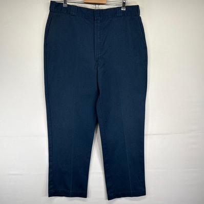 古着 ディッキーズ Dickies USA製 ワークパンツ チビタグ ワンポイントロゴ 長ズボン 大きいサイズ w40 L32 ネイビー系 メンズ