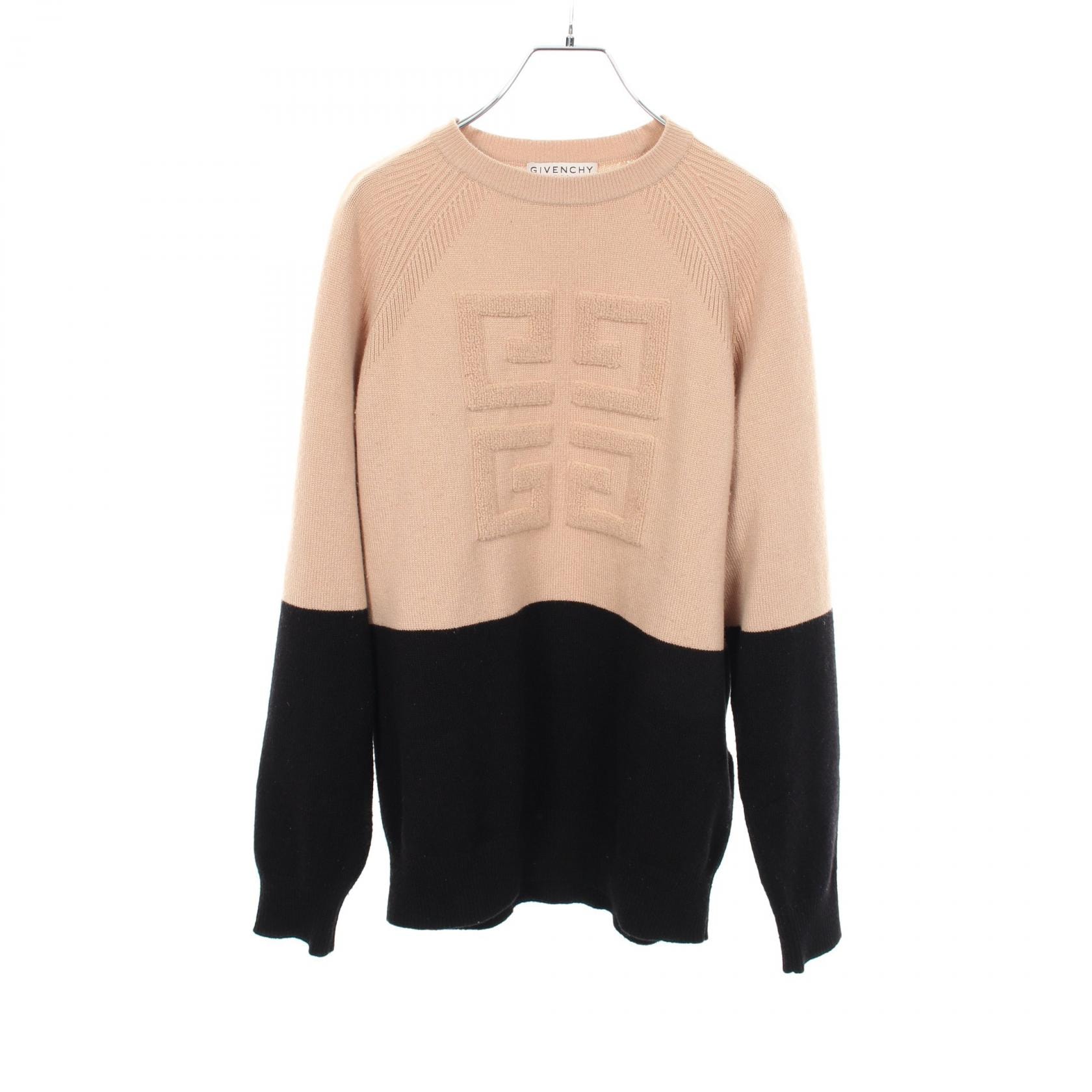 ジバンシィ GIVENCHY ロゴ バイカラー ニット 衣料品 トップス カシミヤ レディース ブラウン系 / ブラック系 BW908N4Z68 【中古】