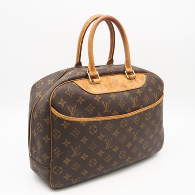 LOUIS VUITTON ルイ・ヴィトン モノグラム ドーヴィル M47270 ハンドバッグ ブラック コーティングキャンバス レザー レディース