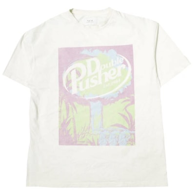 TAIN DOUBLE PUSH x ROYAL FLASH タインダブルプッシュ ロイヤルフラッシュ 24SS 別注 PALM DICE SST リバーシブルTシャツ M ホワイト 半袖 プリント トップス g22429