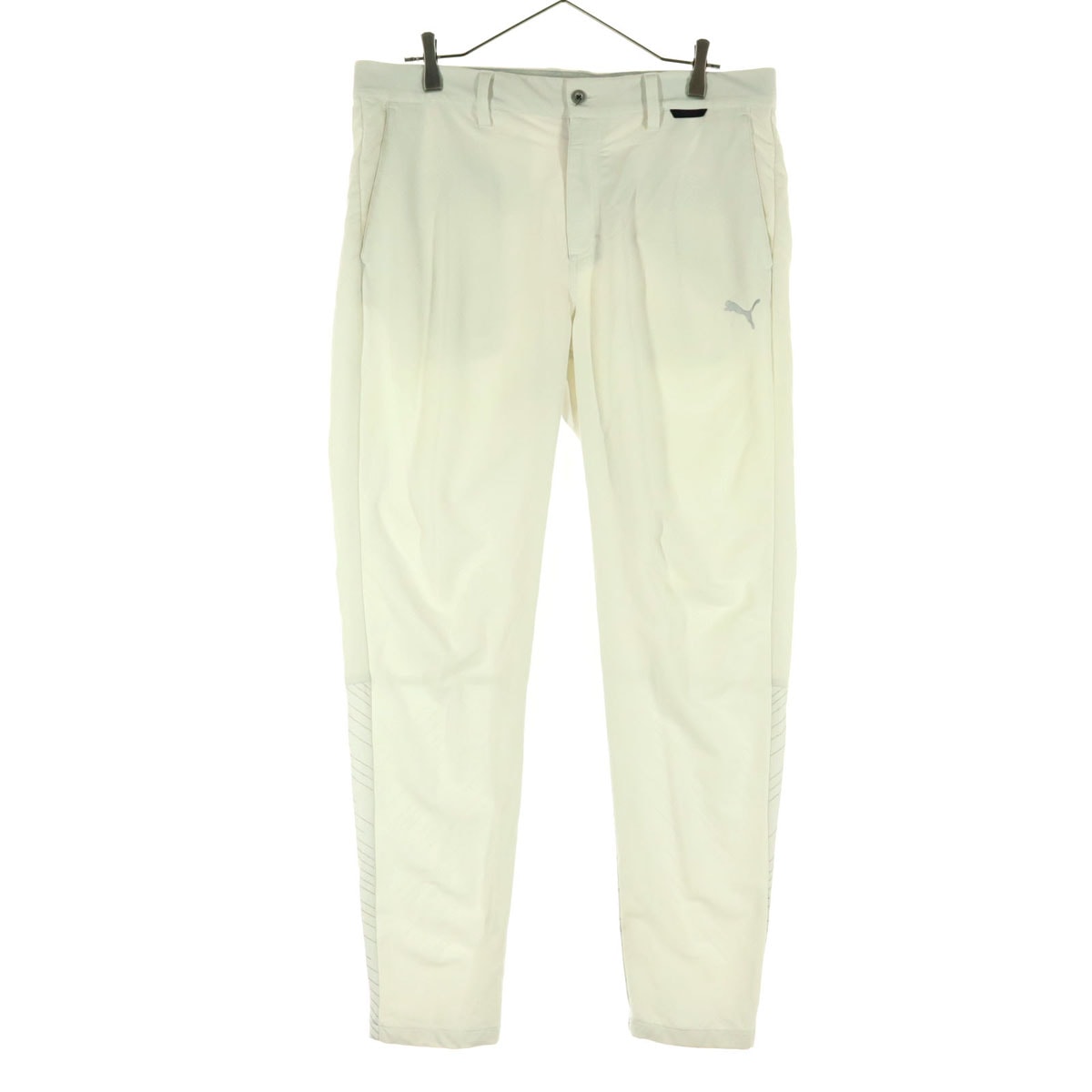 PUMA プーマ ロゴプリント ロングパンツ XL ホワイト
