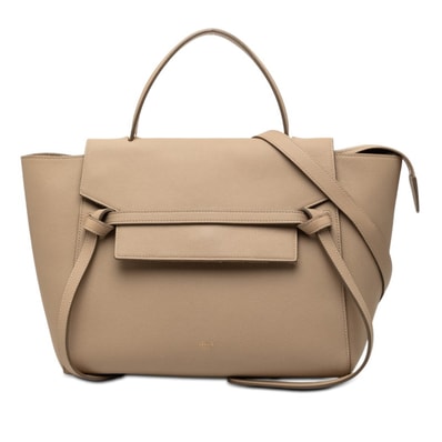 セリーヌ ベルトバッグ ハンドバッグ ショルダーバッグ 2WAY ベージュ レザー レディース CELINE 【中古】
