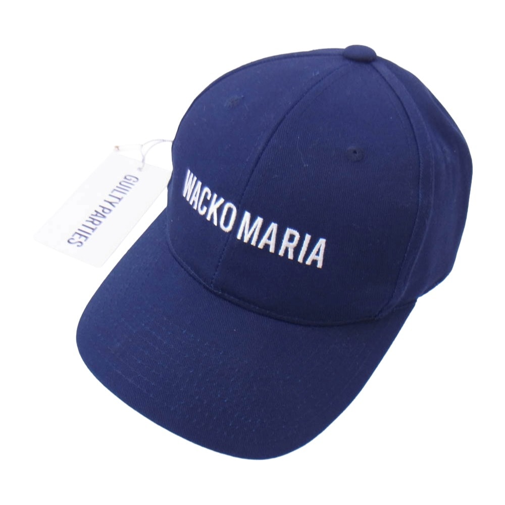 WACKO MARIA ワコマリア キャップ 25AW 25FWE-WMA-CP01 6 PANEL CAP ロゴ刺繍 キャップ 帽子 ネイビー系 F【美品】【中古】