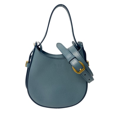 トッズ TOD's オーボエ ミニレザー 2way ショルダーバッグ ライトブルー 斜めがけ クロスボディ レディース