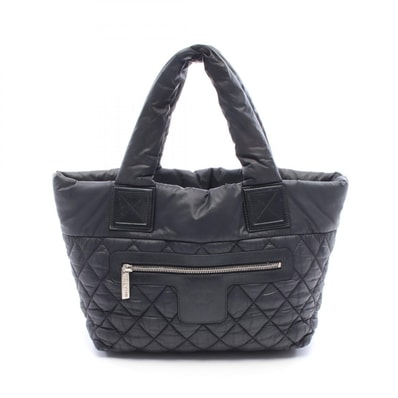 シャネル CHANEL コココクーン スモール リバーシブル トートバッグ バッグ ナイロン レザー レディース ブラック系 A48610 【中古】