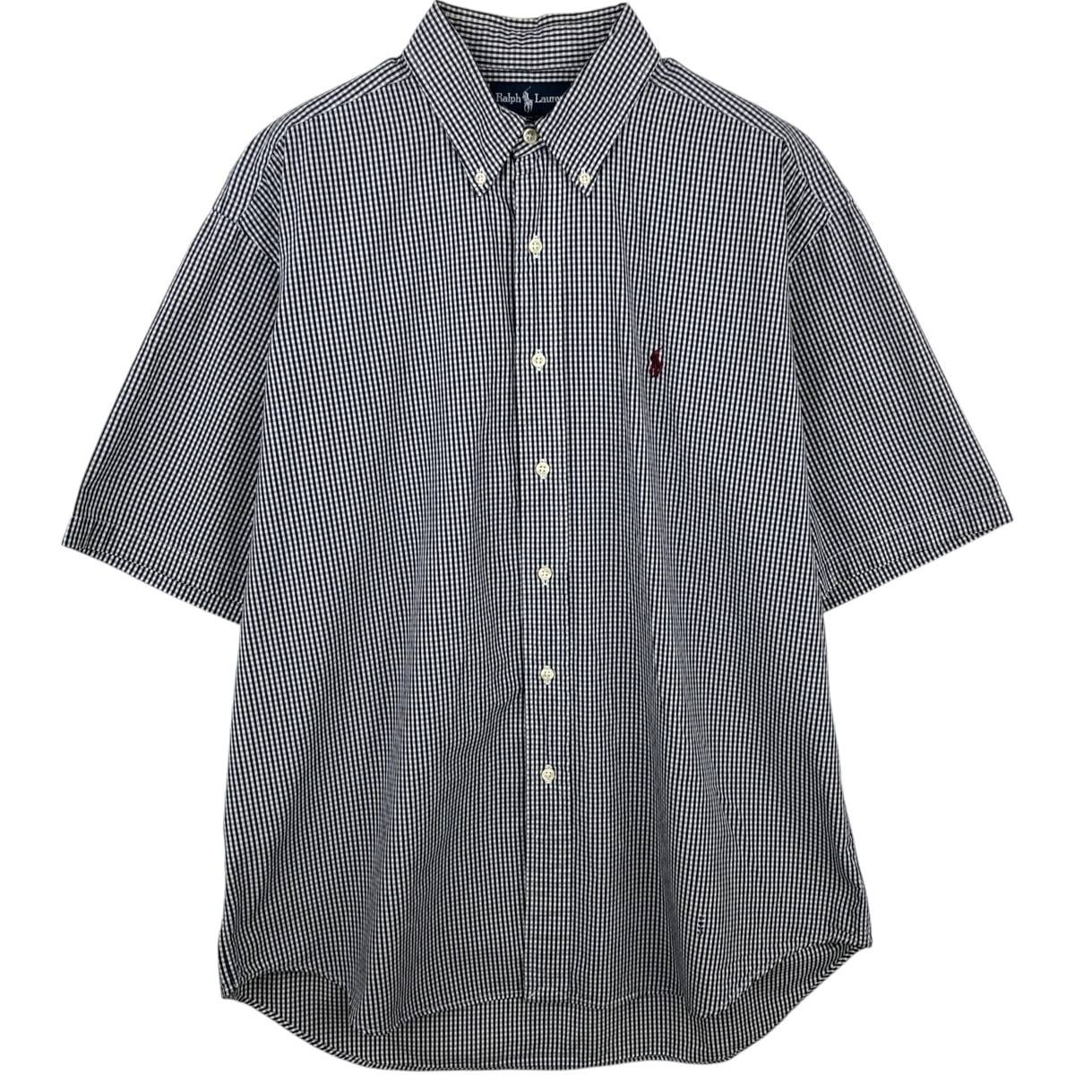 古着 ラルフローレン Ralph Lauren BLAKE ギンガムチェック 半袖 ボタンダウン チェックシャツ メンズL相当/eaa640696