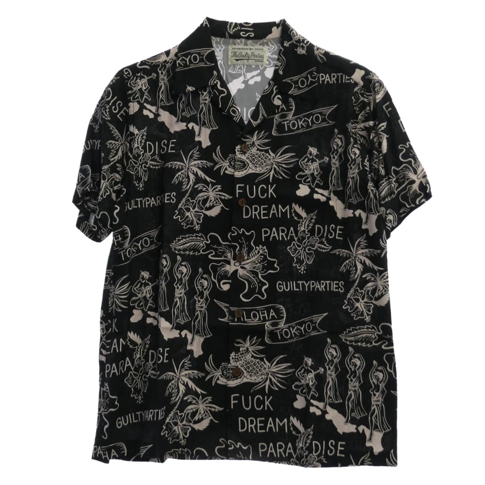 WACKO MARIA ワコマリア 半袖シャツ 17SS FUCK DREAM PARADISE  半袖 アロハ シャツ ブラック系【中古】