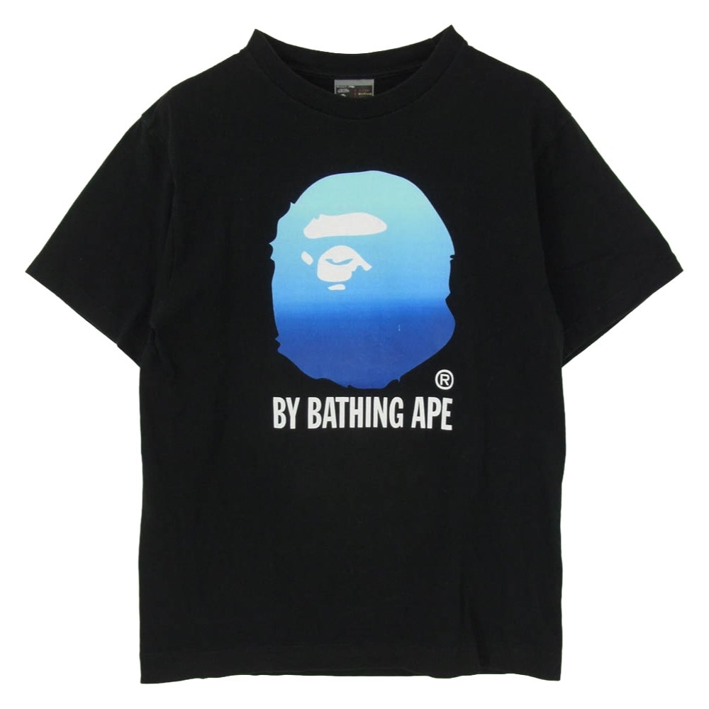 A BATHING APE アベイシングエイプ 初期 ゲームタグ 90s グラデーション ロゴ プリント Tシャツ 半袖カットソー ブラック系 M【中古】