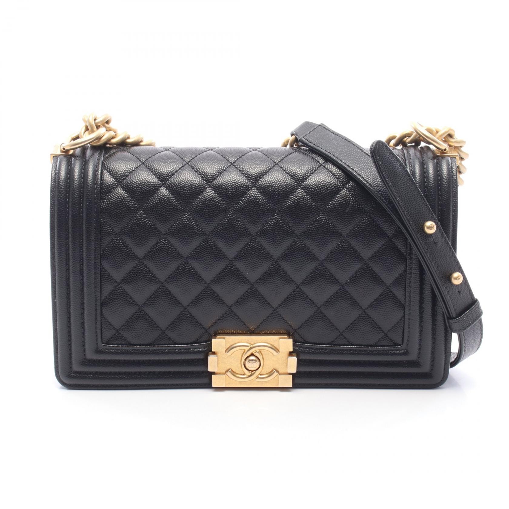 シャネル CHANEL ボーイシャネル ショルダーバッグ バッグ キャビアスキン(グレインドカーフ) レディース ブラック系 A67086 【中古】