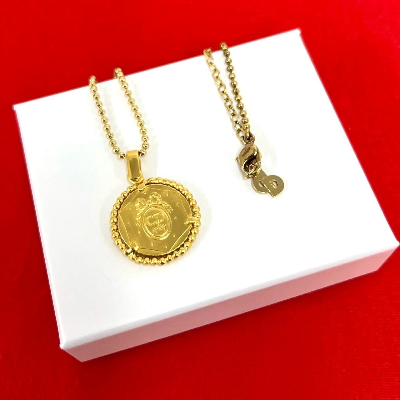 Christian Dior ディオール コイン ロゴ GP ネックレス ゴールド
 13580