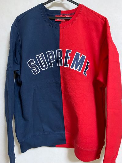 Supreme Split Crewneck Sweatshirt "Navy"