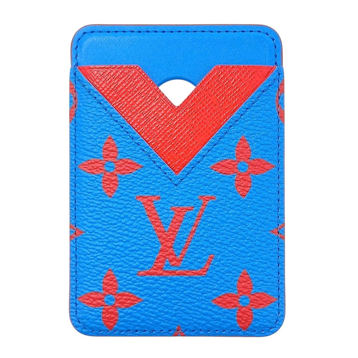 LOUIS VUITTON ルイ・ヴィトン ポルト カルト マグネット モノグラム グロウ カードケース M15034 PVCコーティングキャンバス ブルー レッド  レディース【中古】
