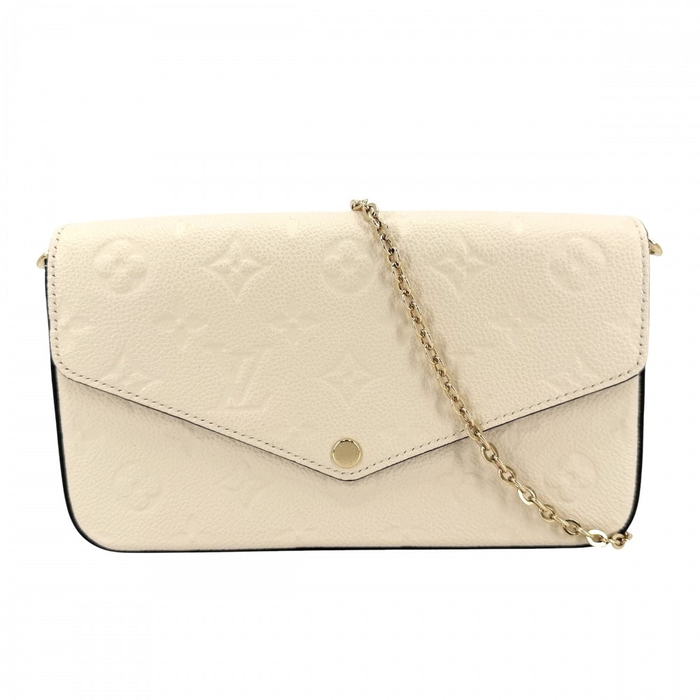 LOUIS VUITTON ルイヴィトン ショルダーバッグ モノグラムアンプラント ポシェットフェリシー チェーンウォレット 財布 肩掛け 斜め掛け クラッチバッグ ベージュ M82363    クリーム ゴールド金具 レディース 美品【中古品】
